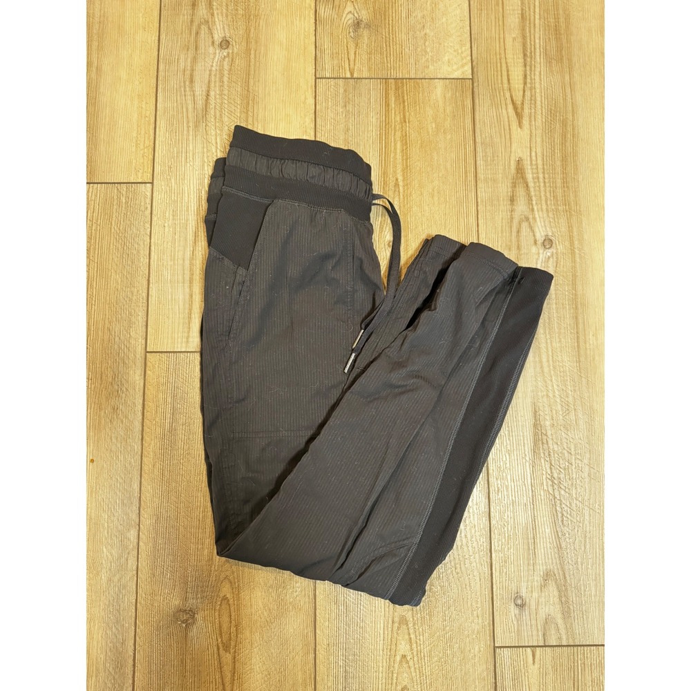Lululemon Dance Studio Black Striped Pants Joggers Womens Size 4 Drawstring
